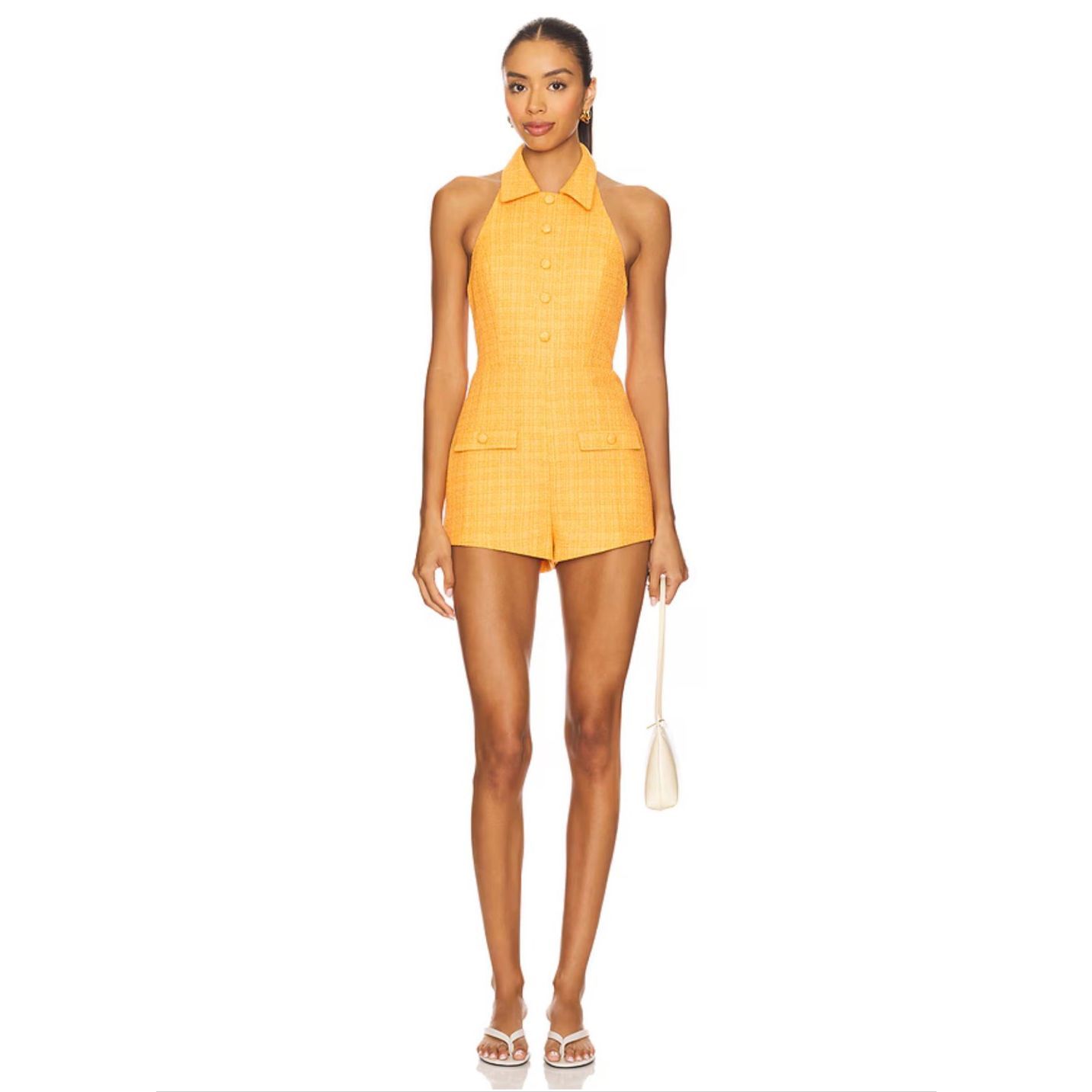 Amanda Uprichard Archer Playsuit In Orange Size Large $246